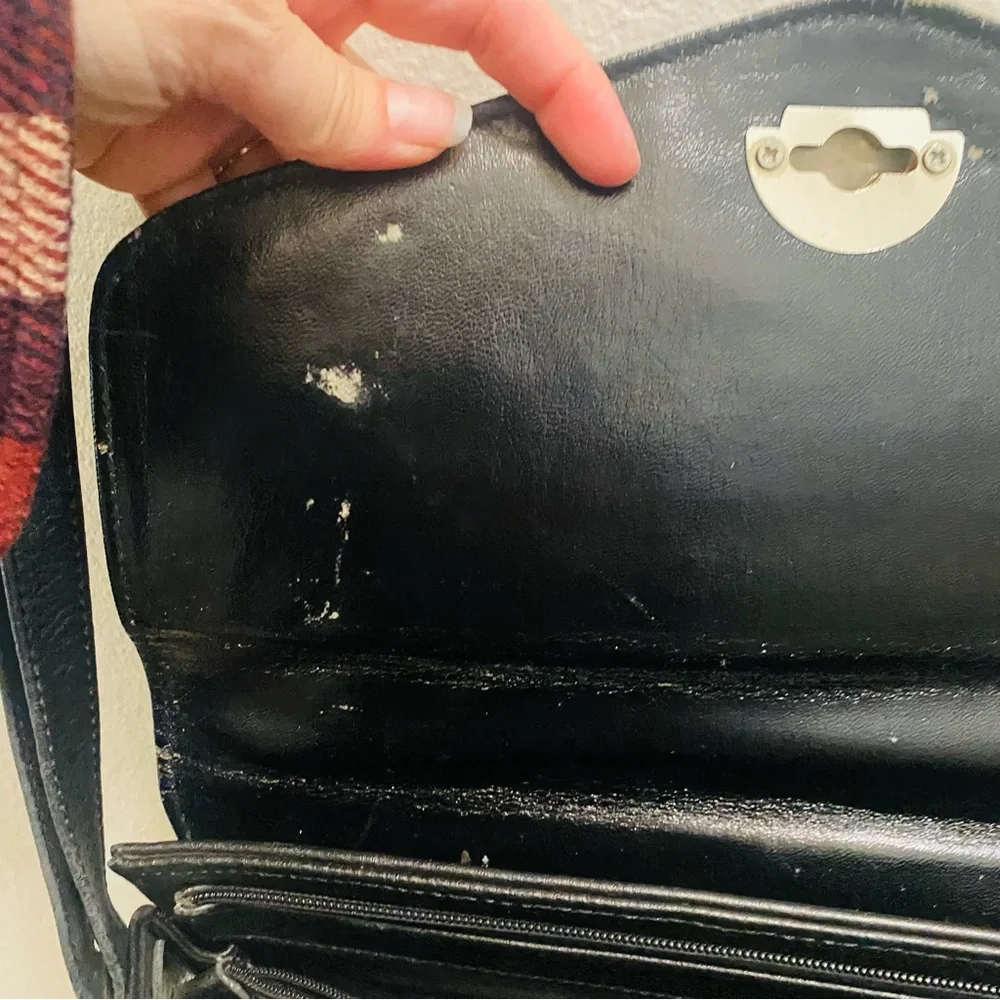 Vintage DOONEY & BOURKE Black Pebbled Leather  Convertible Satchel All Weather - Picture 11 of 15